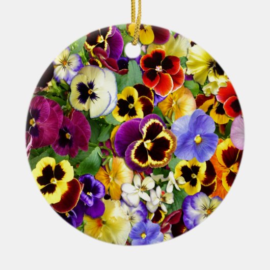  Pansies Keramisch Ornament (Voorkant)