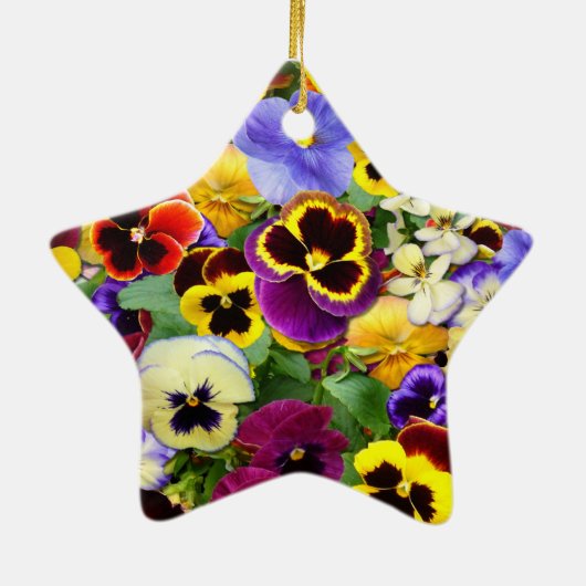  Pansies Keramisch Ornament (Achterkant)