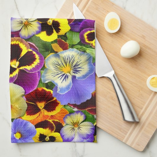 Pansies ~ Keukenhanddoek # 3 (Quarter Fold)