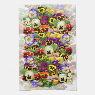 Pansies ~ Keukenhanddoek # 4