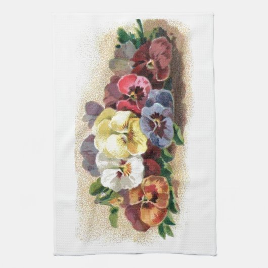 Pansies Keukenhanddoeken (Verticaal)