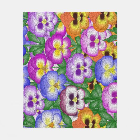 Pansies Medium Fleece Blanket (Voorkant)