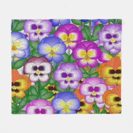 Pansies Medium Fleece Blanket