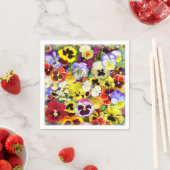 Pansies met Butterfly Napkin Servet (Insitu)
