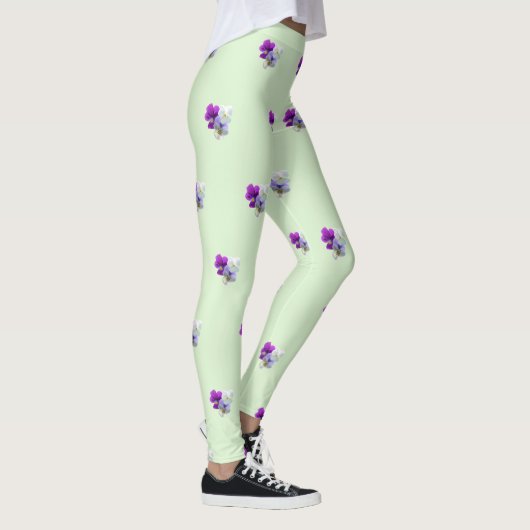 Pansies met drie bloesems leggings (Rechts)