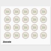 Pansies met Initialen, geverfd Ronde Sticker (Vel)