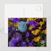 Pansies met uil briefkaart (Voorkant / Achterkant)