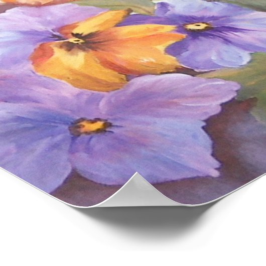 Pansies met vlinder poster (Hoek)