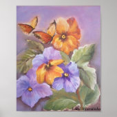 Pansies met vlinder poster (Voorkant)