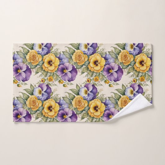 Pansies Modern  Bloemen Bad Handdoek (Handdoek)