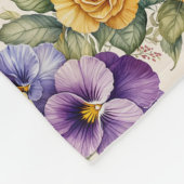Pansies Modern  Bloemen Fleece Deken (Hoek)