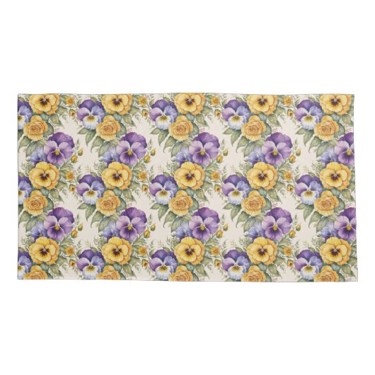 Pansies Modern  Bloemen Kussensloop (Achterkant)