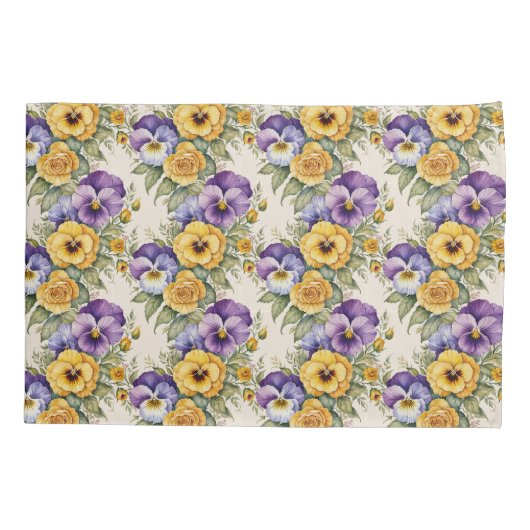 Pansies Modern  Bloemen Kussensloop (Achterkant)