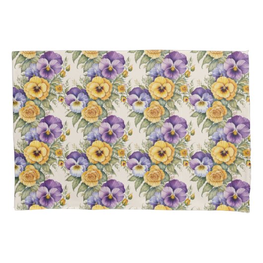 Pansies Modern  Bloemen Kussensloop (Voorkant)