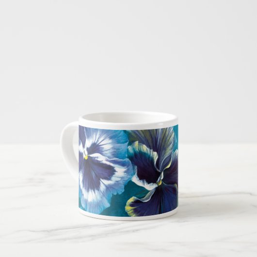Pansies mok blauwe espresso (Links)