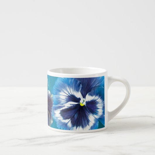 Pansies mok blauwe espresso (Rechts)
