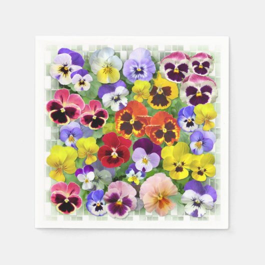  Pansies Napkins Servet (Voorkant)