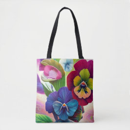 Pansies op een schelp tote bag