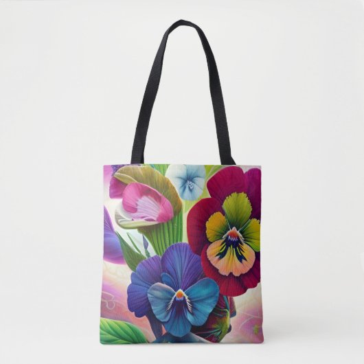 Pansies op een schelp tote bag (Voorkant)