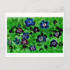 Pansies op groen briefkaart