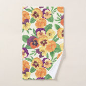 Pansies op off white bad handdoek (Handdoek)