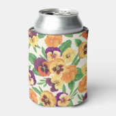 Pansies op off white blikjeskoeler (Blikje Voorkant)
