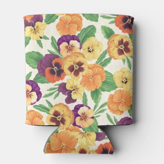 Pansies op off white blikjeskoeler (Achterkant)