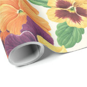 Pansies op off white cadeaupapier (Rol Hoek)