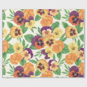 Pansies op off white cadeaupapier (Vlak)