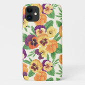 Pansies op off white Case-Mate iPhone case (Achterkant)