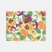 Pansies op off white fleece deken (Voorkant (Horizontaal))