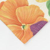 Pansies op off white fleece deken (Hoek)