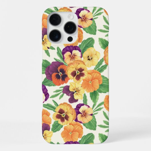 Pansies op off white iPhone hoesje (Achterkant)