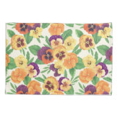 Pansies op off white kussensloop (Achterkant-Links)