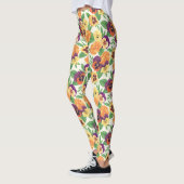 Pansies op off white leggings (Links)