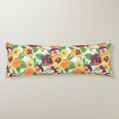 Pansies op off white lichaamskussen (Achterkant)