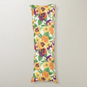 Pansies op off white lichaamskussen (Voorkant Verticaal)