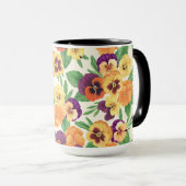 Pansies op off white mok (Voorkant rechts)