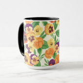 Pansies op off white mok (Voorkant links)