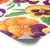 Pansies op off white poster (Hoek)