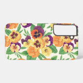 Pansies op off white samsung galaxy hoesje (Achterkant horizontaal)