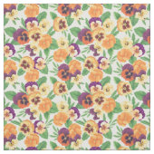 Pansies op off white stof (Swatch)