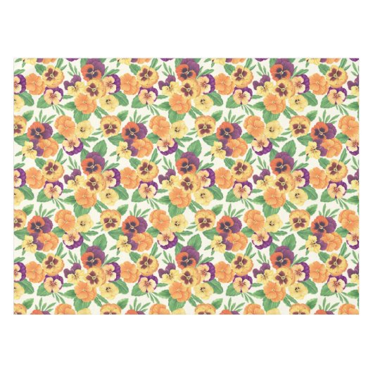 Pansies op off white tafelkleed (Voorkant (Horizontaal))