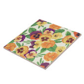 Pansies op off white tegeltje (Zijkant)