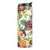 Pansies op off white thermosbeker (Gedraaid links)