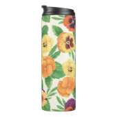 Pansies op off white thermosbeker (Geroteerd rechts)