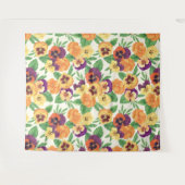 Pansies op off white wandkleed (Voorkant (horizontaal))