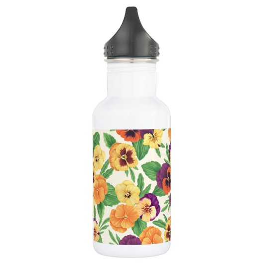 Pansies op off white waterfles  (Links)