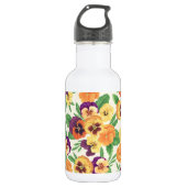 Pansies op off white waterfles  (Voorkant)