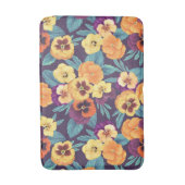 Pansies op pruimenviolet badmat (Voorkant Verticaal)